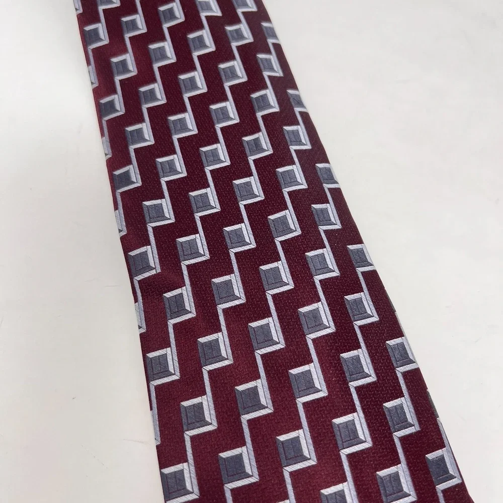 Joseph & Feiss International 100% Silk Men's Tie Geometric X-Long‎